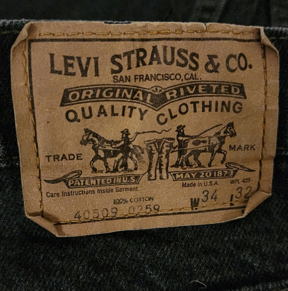 Vintage x 80s 509 Levi Faded Black Denim Red Tab “made in USA” - Picture 2 of 13
